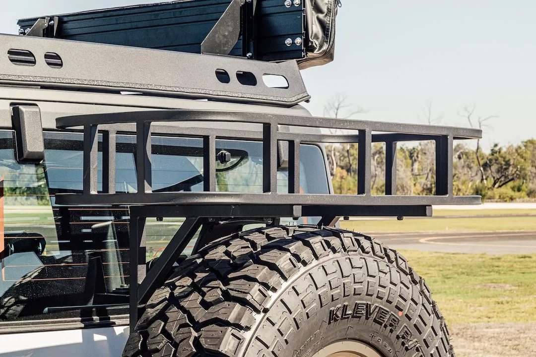 49001525 – ADVANCED ACC Cargo Carrier - Spare Tire Mount, 38 Inch x 16 Inch x 6 Inch Mesh Rack Bolt-On Installation